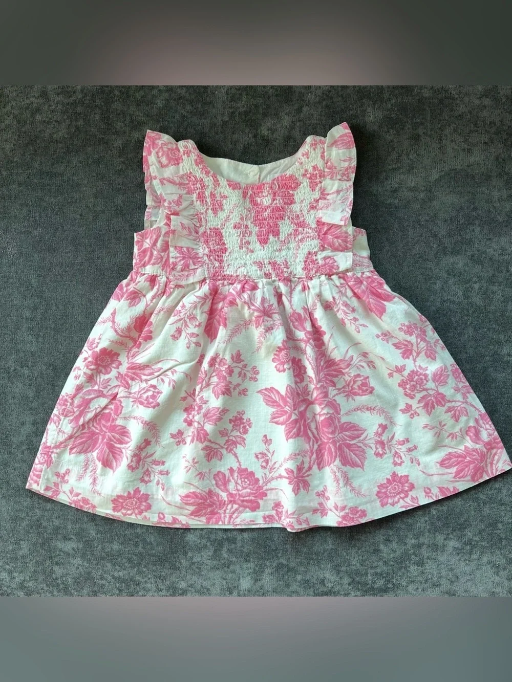 Baby Gap Girls Pink Roses Dress with Bloomers Size 12-18 Months